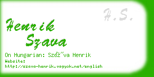 henrik szava business card